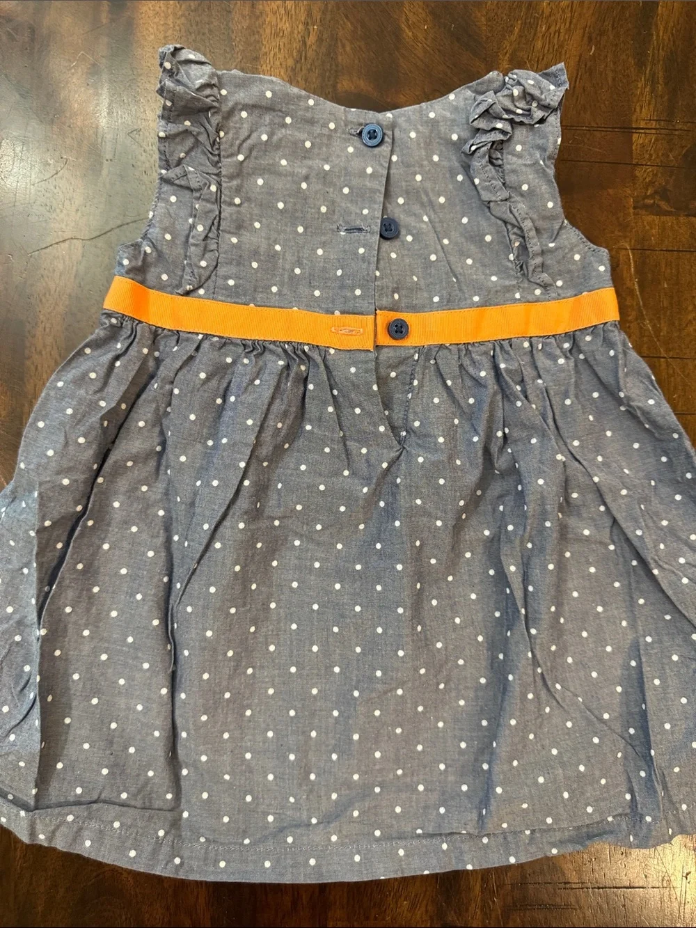 Gymboree Orange Cardigan with Blue Polka Dot Dress Set